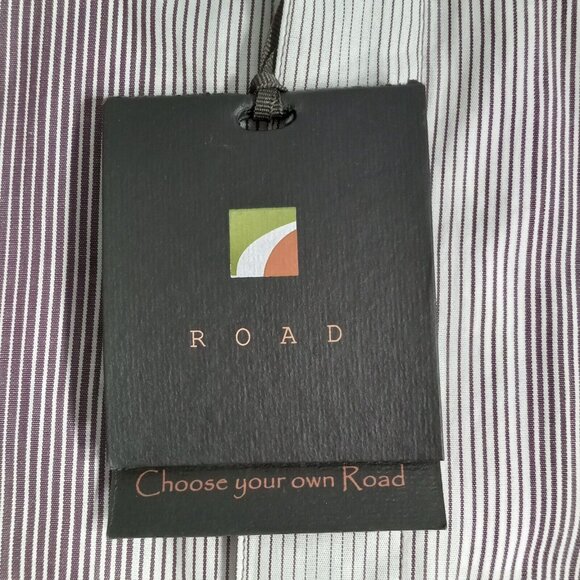 Road Apparel Shirt Men's Medium Designer Button Up Long Sleeve Business Office - Picture 6 of 16